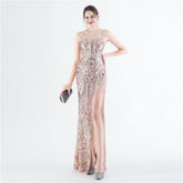 Robe de soirée corset à armatures haut de gamme, faite à la main, avec perles et sequins floraux